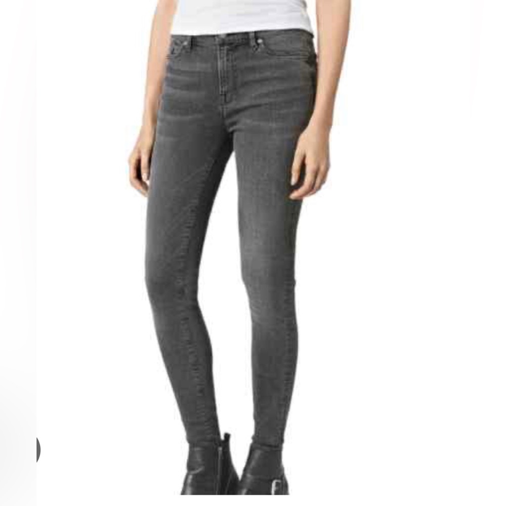 Allsaints Grace Skinny Jeans Washed Black Gray 28 Women's Denim